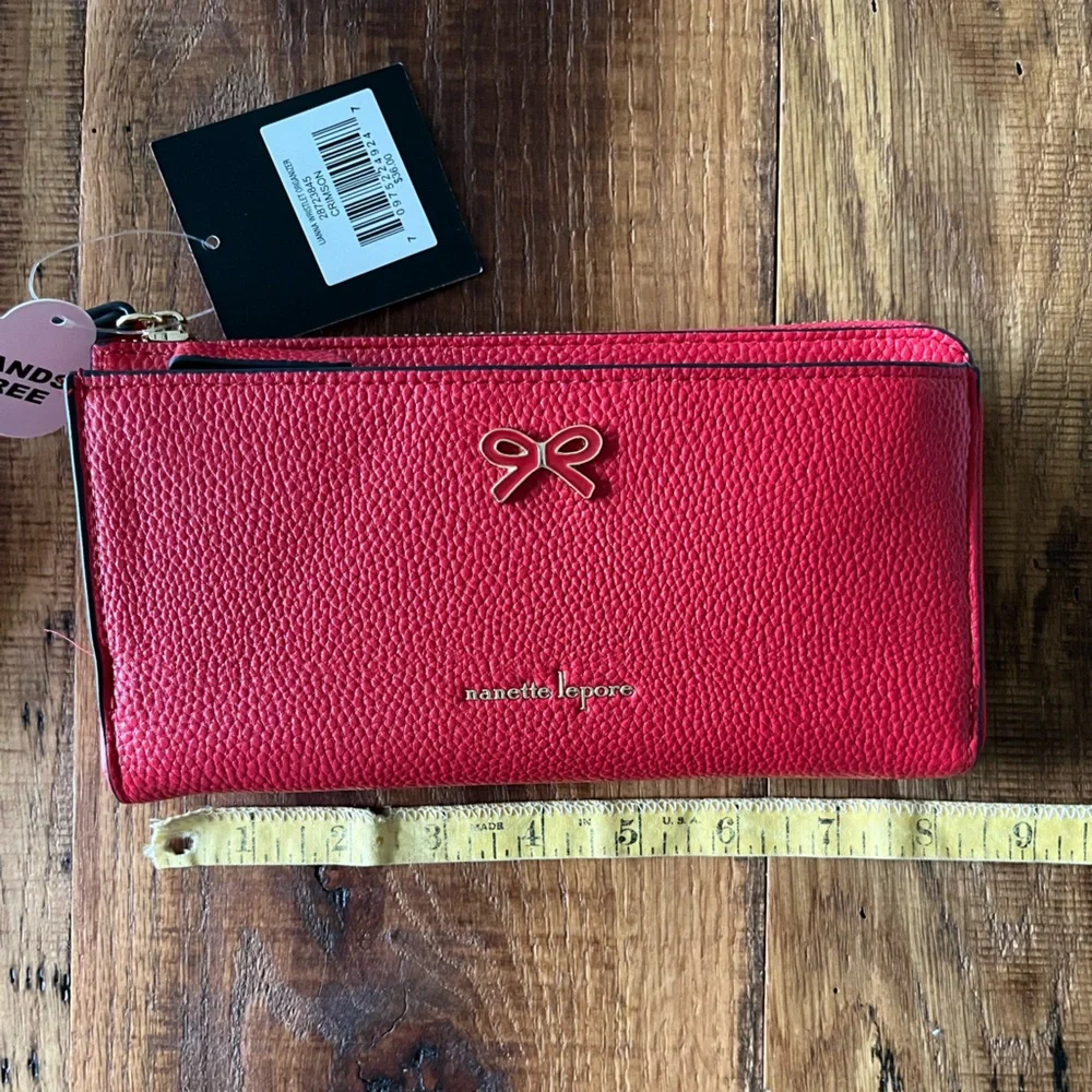 NWT Nanette Lepore Liana Wallet Wristlet Organizer Red - Picture 2 of 10